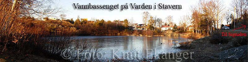Vannbassenget p Varden i Stavern, islagt -  Foto: Knut Ekanger